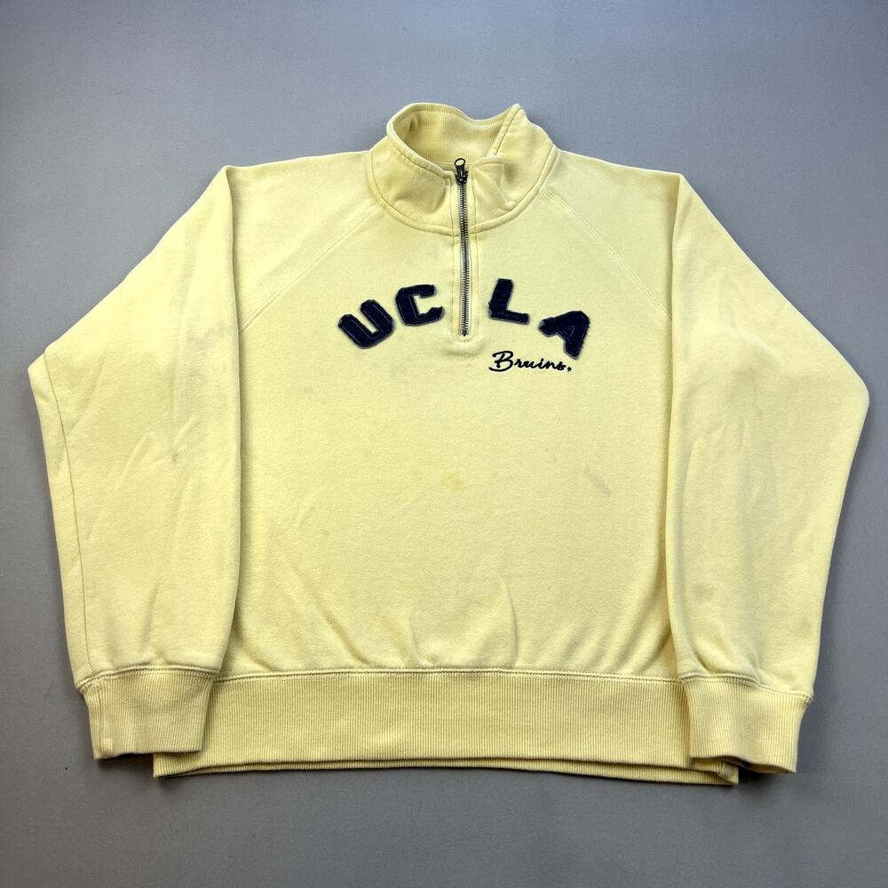 UCLA Bruins Sweatshirt Womens Medium Yellow 1/4 Zip University Los Angeles NCAA